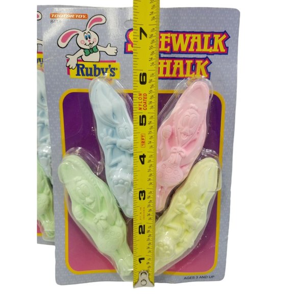 Tootsie Toy Ruby's Sidewalk Chalk Yellow Pink Green Blue NOS 1996 Vintage 2 Pack - Picture 6 of 8